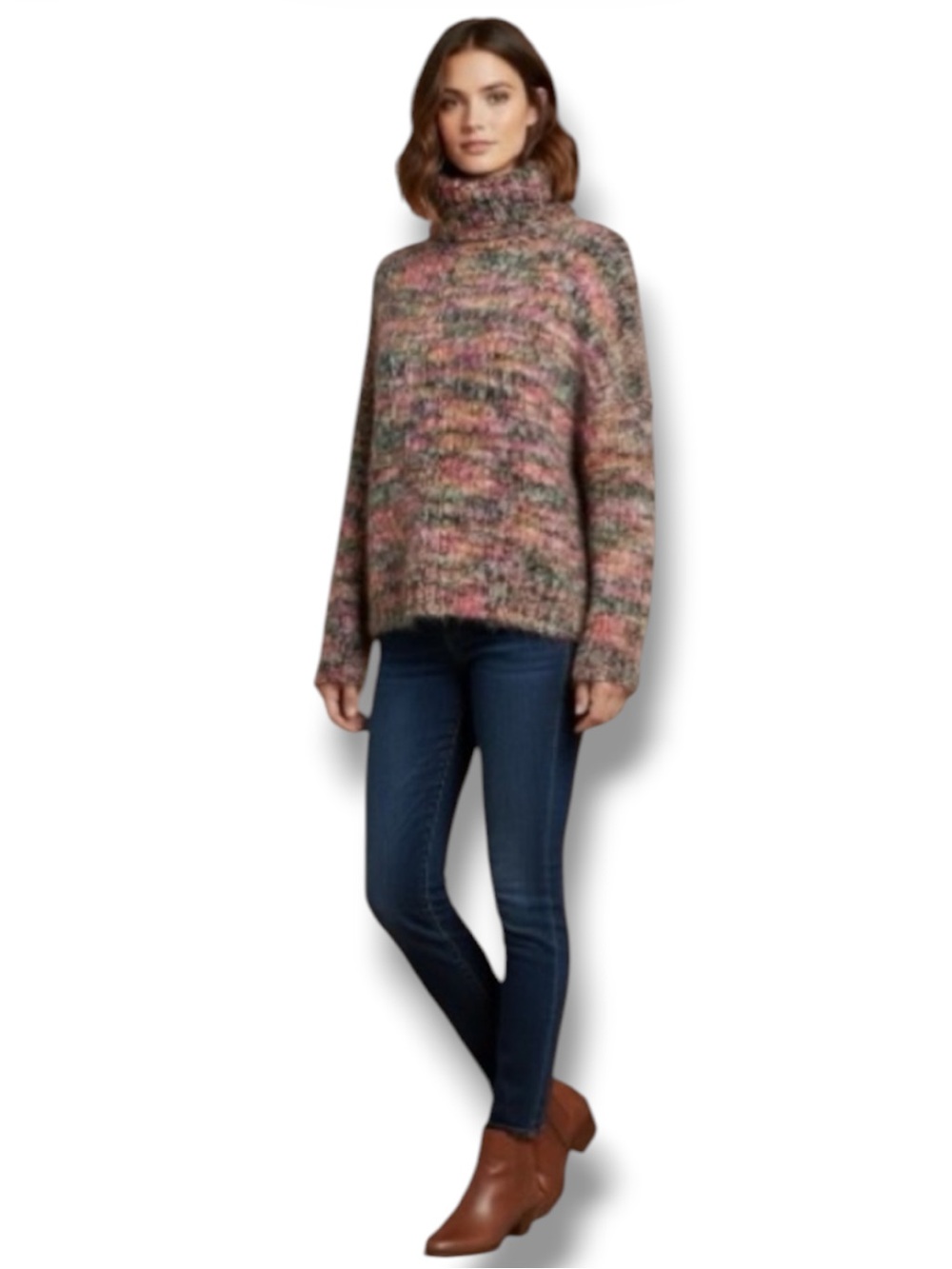 Wild Fable (Target) Sweater Cozy Colorful Oversized Chunky Knit Turtleneck XS